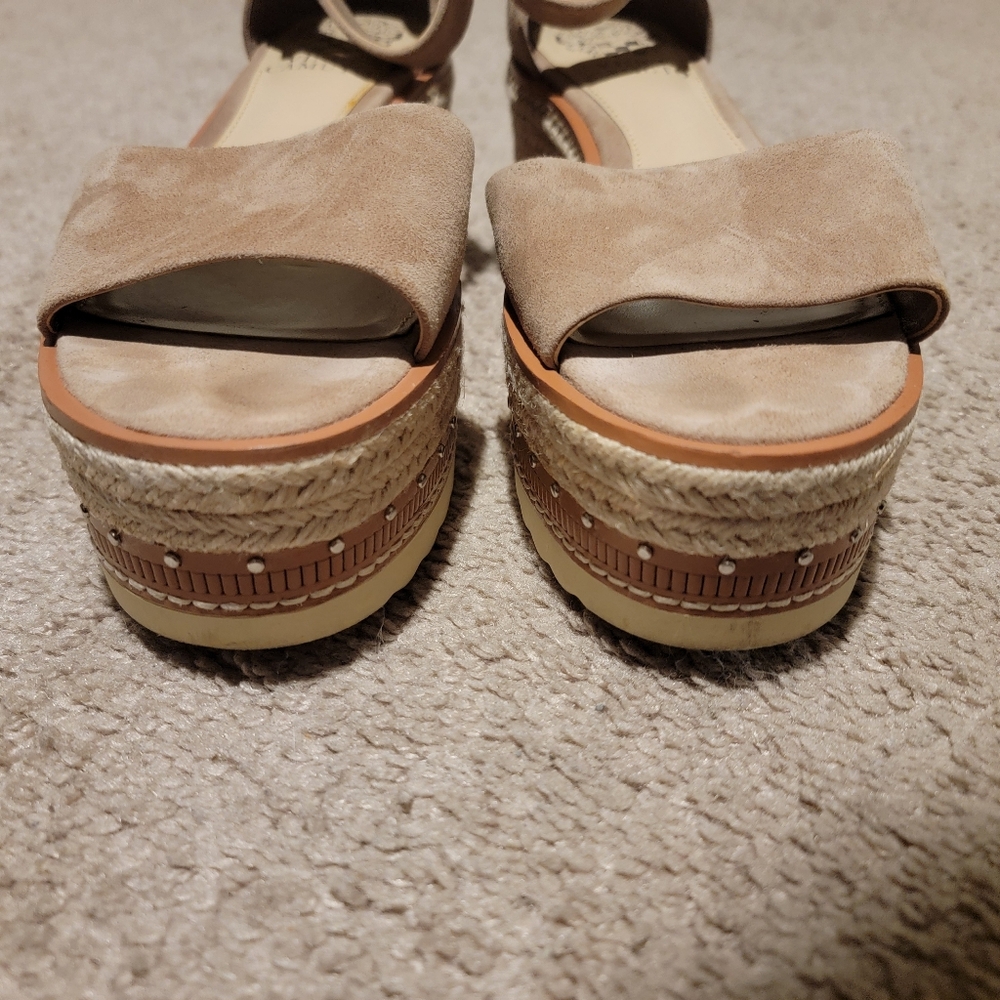 Vince Camuto Meestana Flatform Sandal Tan Size 7.5 - Picture 7 of 11